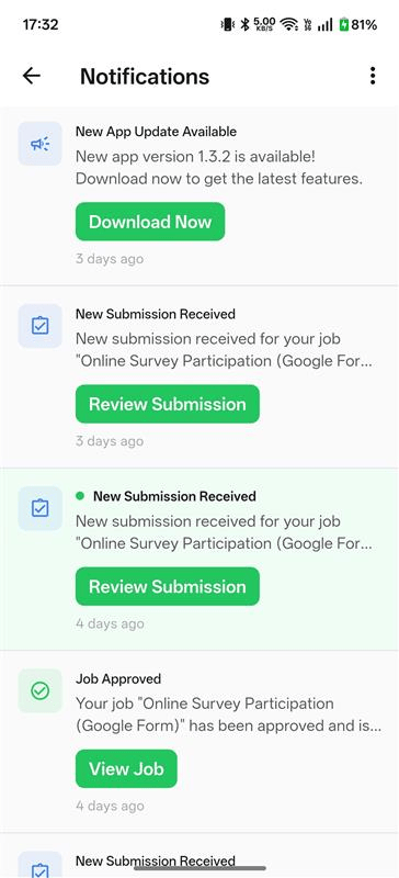 Notifications preview